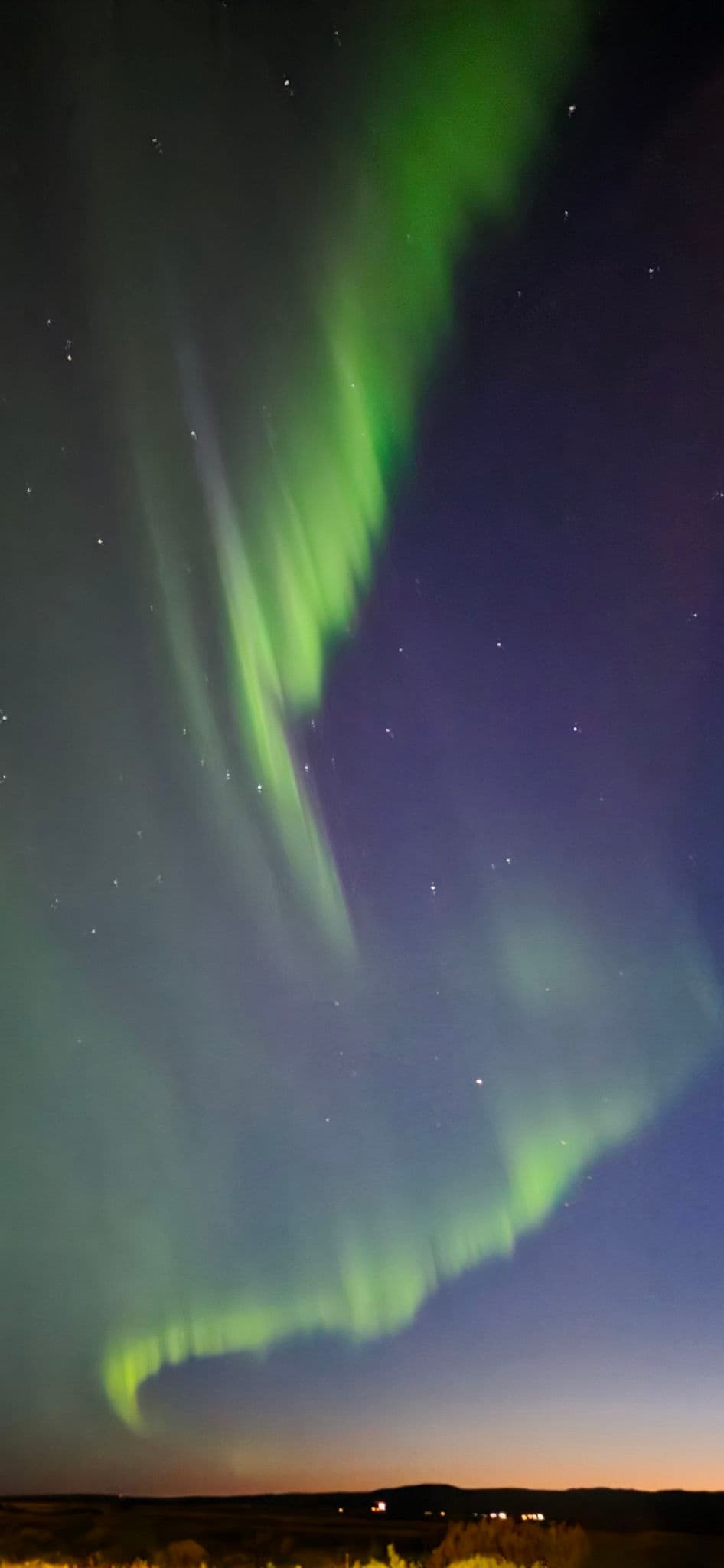 Northern lights photographed by Helga Flosa in Selfoss